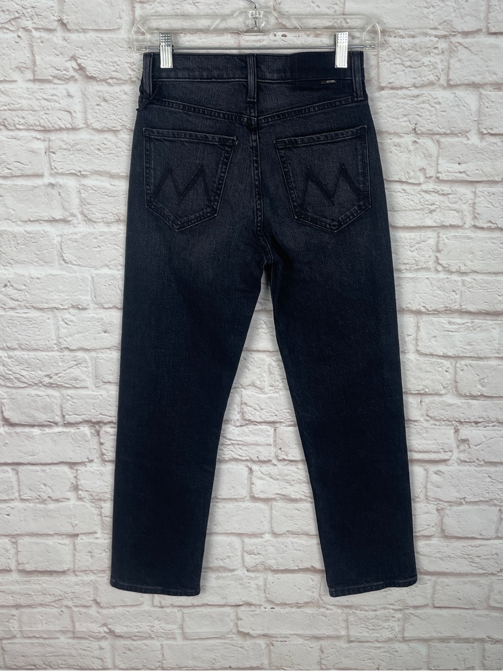 Mother Superior The Tomcat Lies Lies Lies Black Straight Leg Denim Size 25